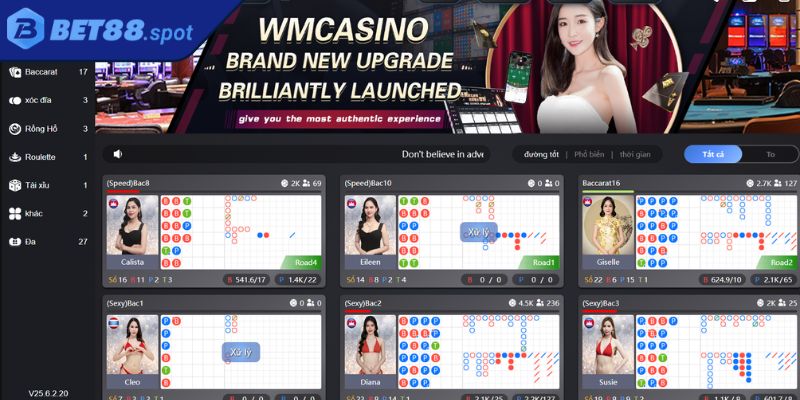 Sảnh WM Bet88 – Điểm Đến Hàng Đầu Cho Người Yêu Thích Casino 3 Lý do sảnh WM Bet88 luôn được ưa chuộng