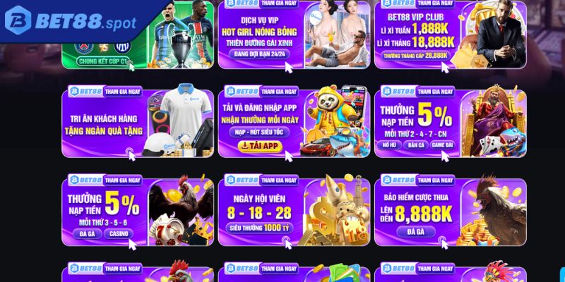 Cách nhận thưởng nạp tiền 5% Bet88 nhanh chóng