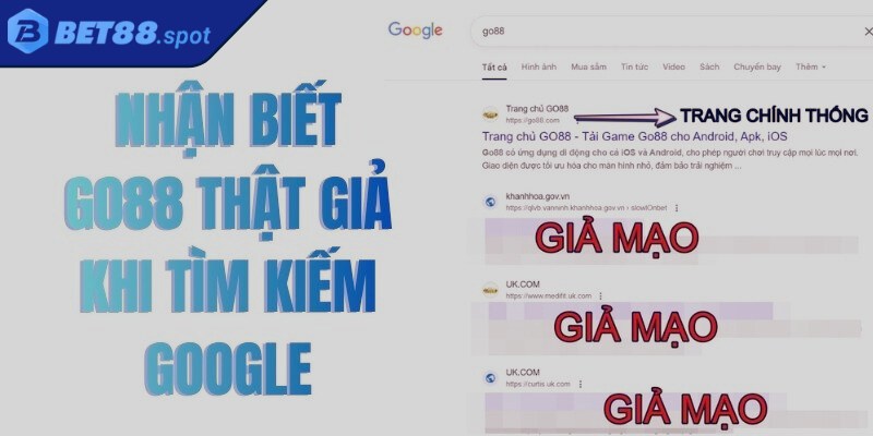 Tạo tên miền gần giống là thủ đoạn của Go88 giả mạo lừa đảo người chơi